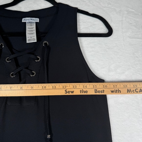 Tommy Bahama Island Cays Pique Lace-Up Coverup Black Mini Dress Size S - Picture 6 of 7